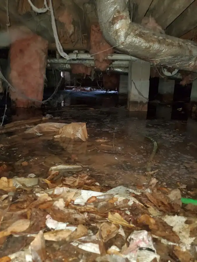 Crawl space flood assessment for Commercial Water Damage Restoration in Salina